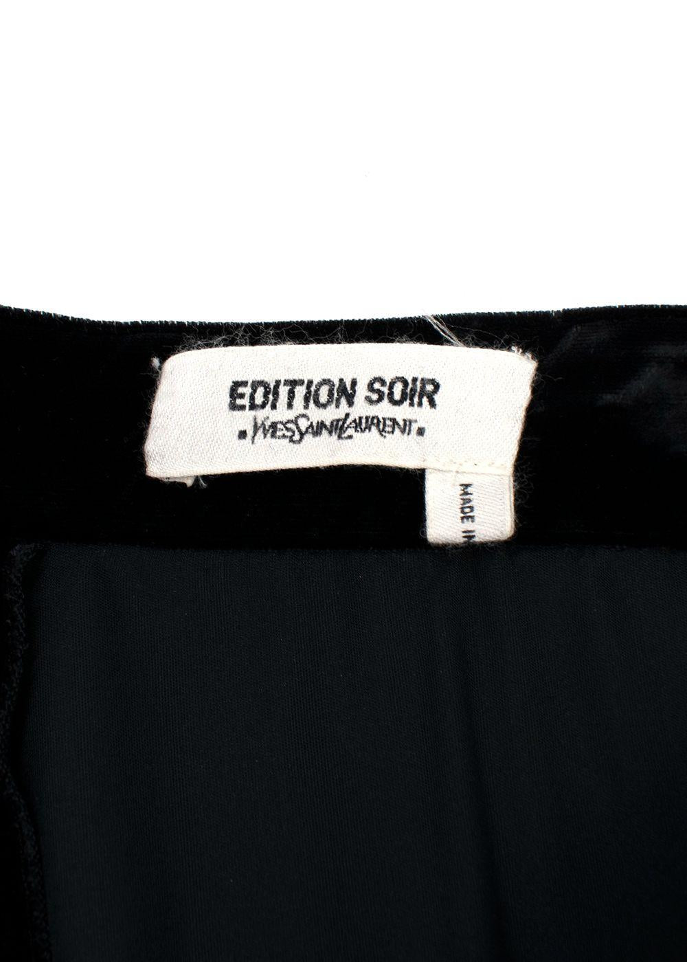 Saint Laurent Edition Soir Black Velvet Wide Leg Trousers