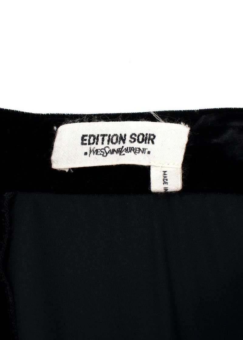 Saint Laurent Edition Soir Black Velvet Wide Leg Trousers