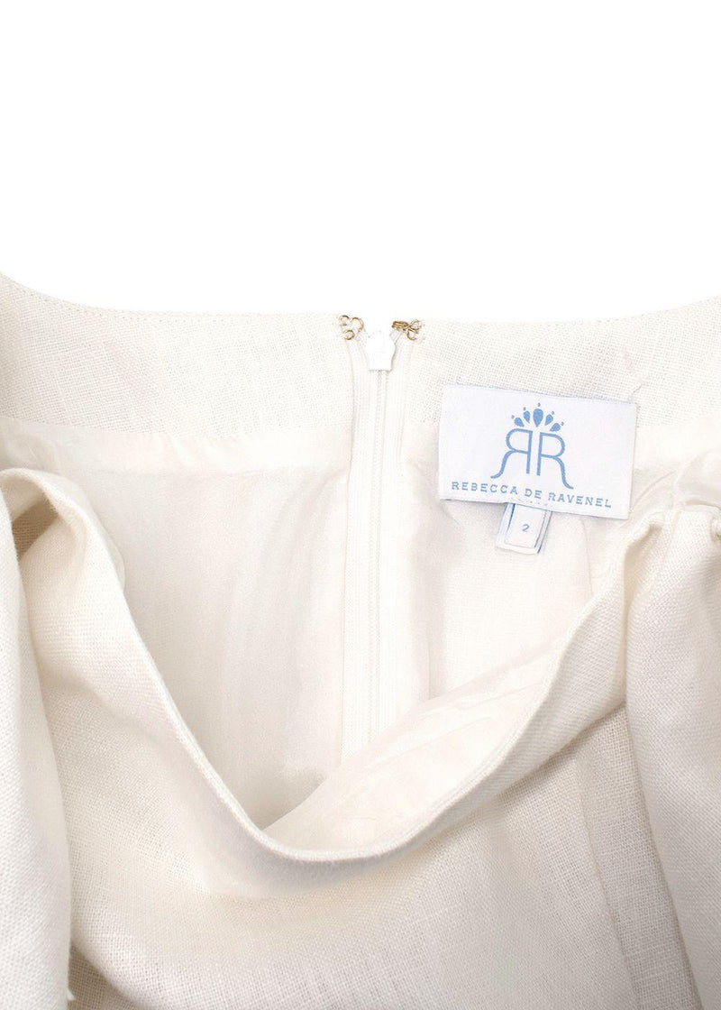 Rebecca de Ravenel Cream Linen First Impressions Mini Dress