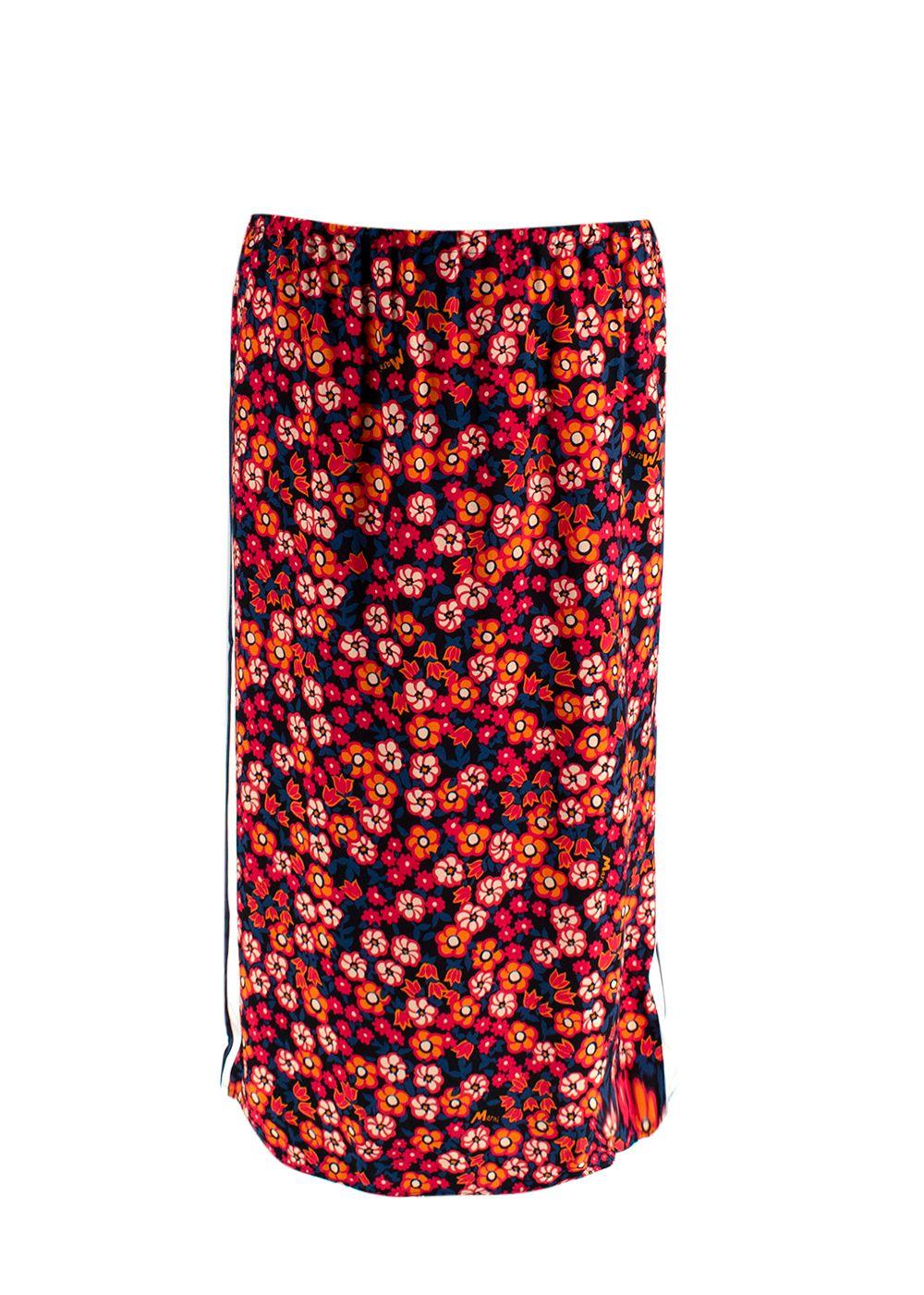 Pop Garden floral-print satin-crepe midi skirt