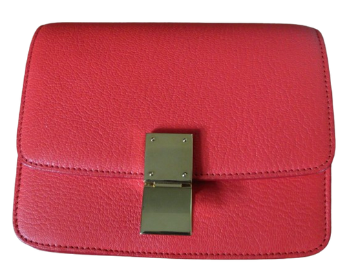 Celiné Red Leather Classic Mini Box Bag