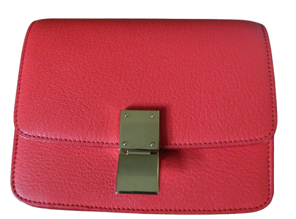 Celiné Red Leather Classic Mini Box Bag