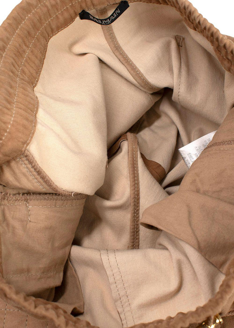 Balmain Camel Suede Joggers