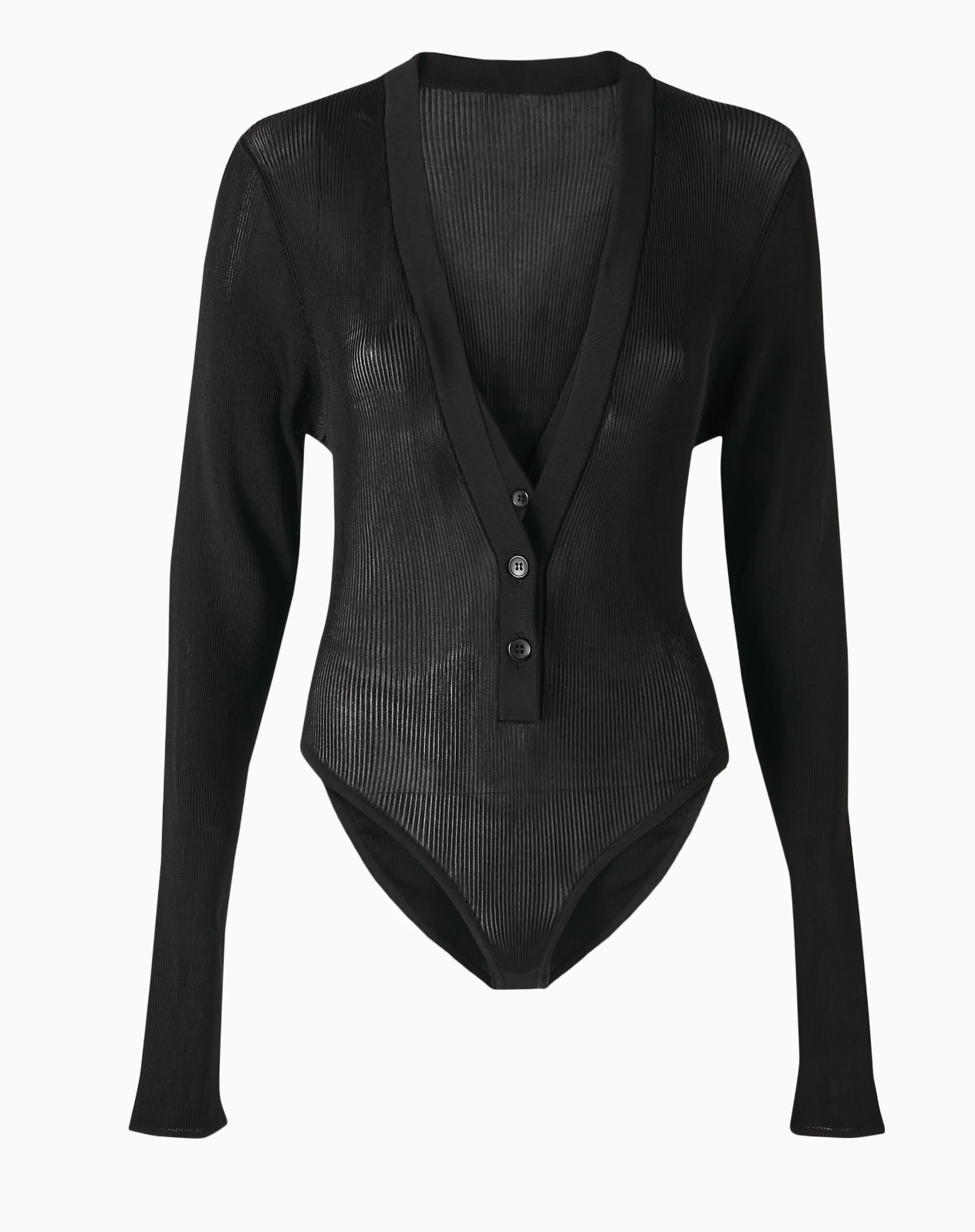 Nensi Dojaka Semi-Sheer Ribbed Bodysuit