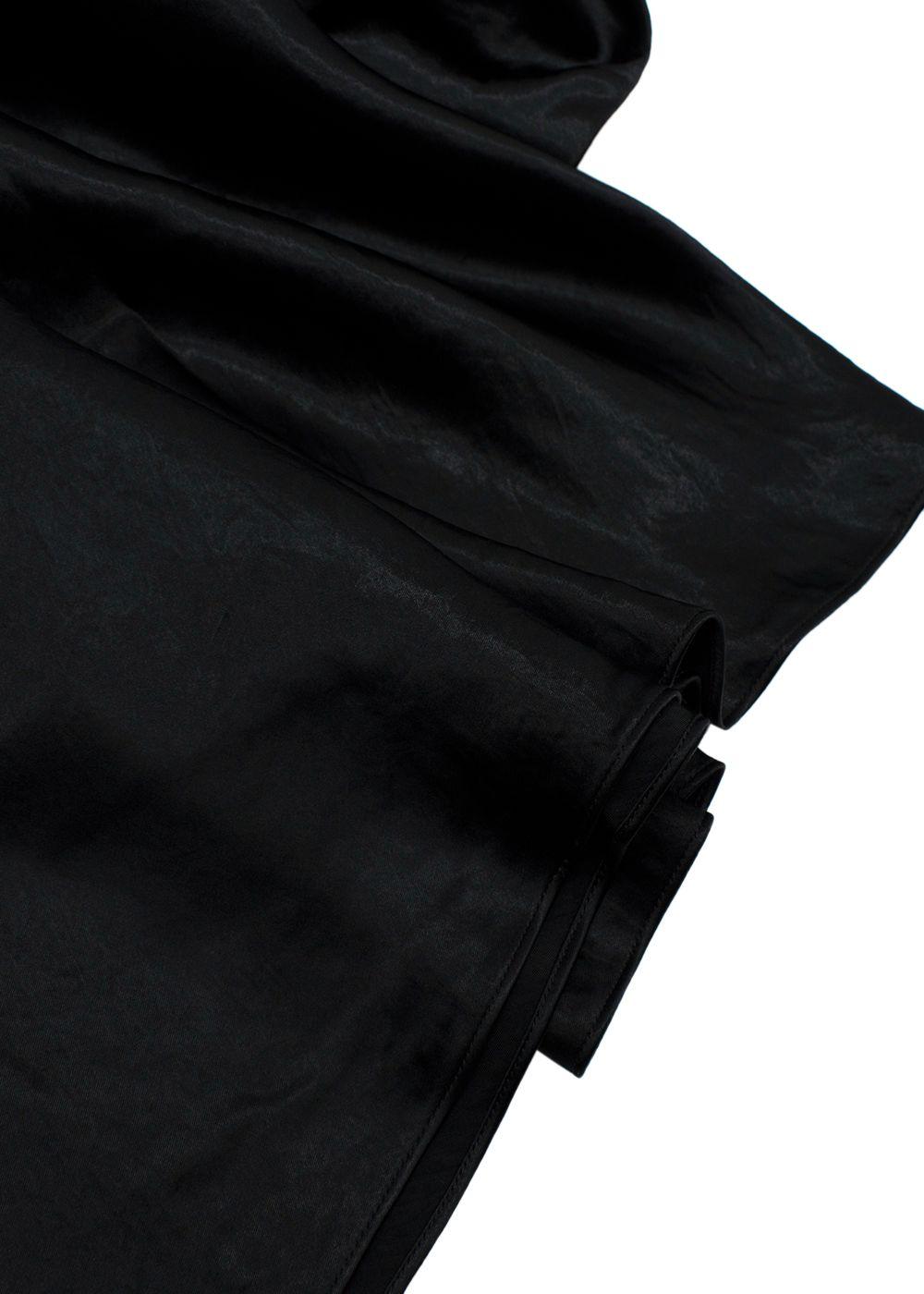 Vince Black Satin Midi Skirt