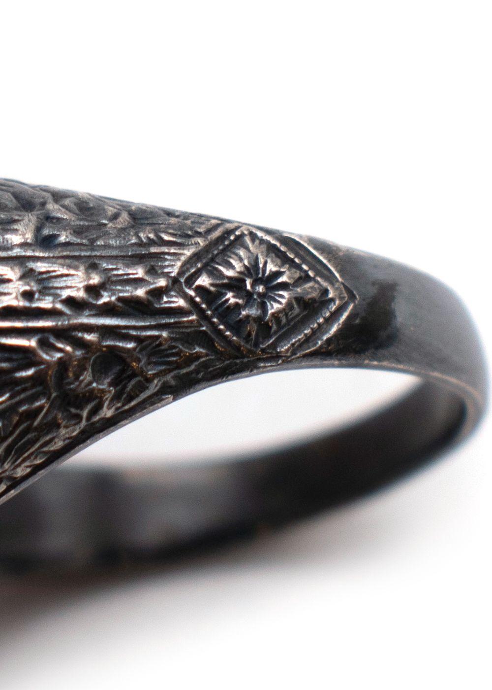 sterling silver & green quartz signet ring - size 6