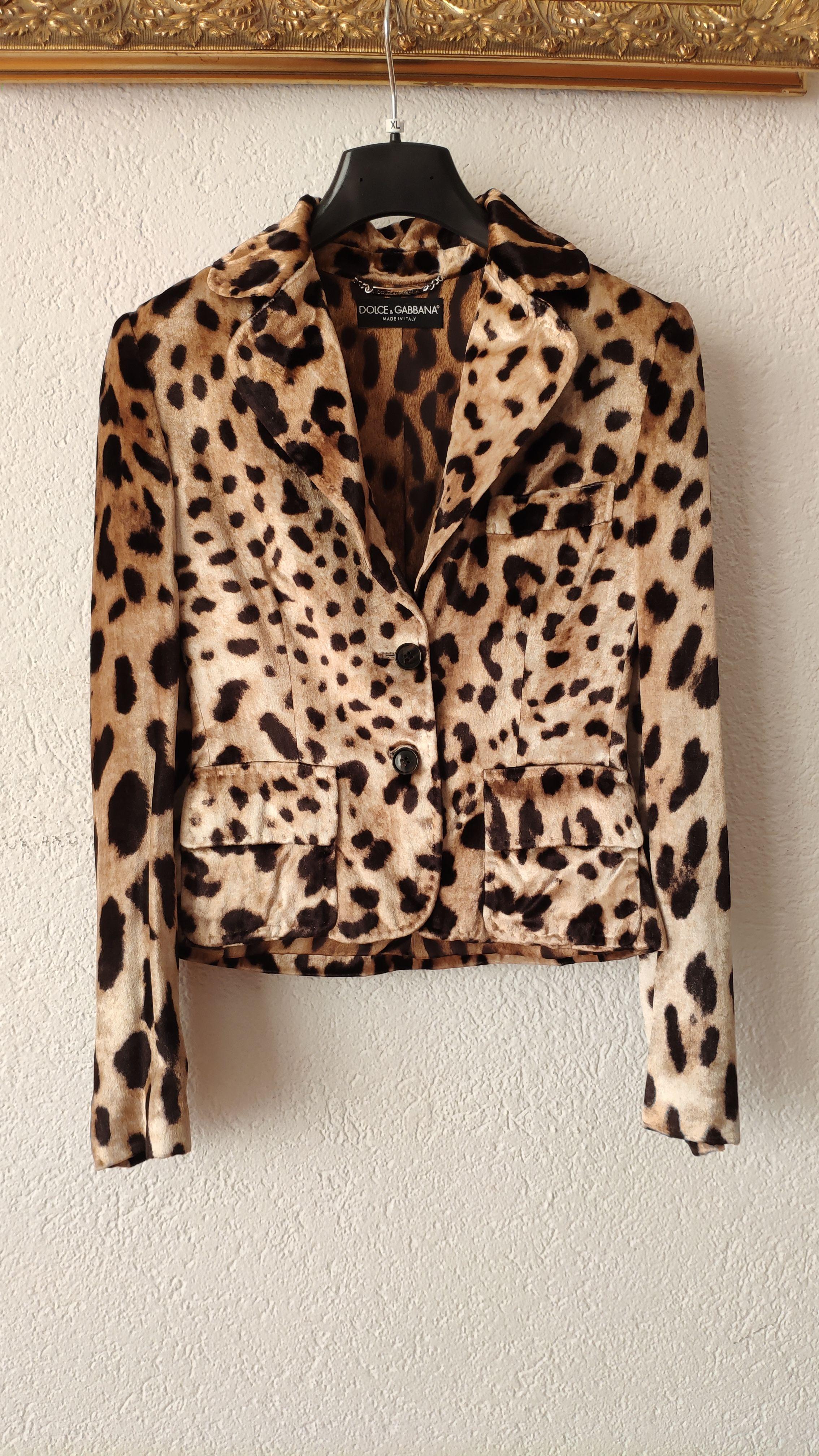 Dolce & Gabbana Velour Leopard Print Jacket