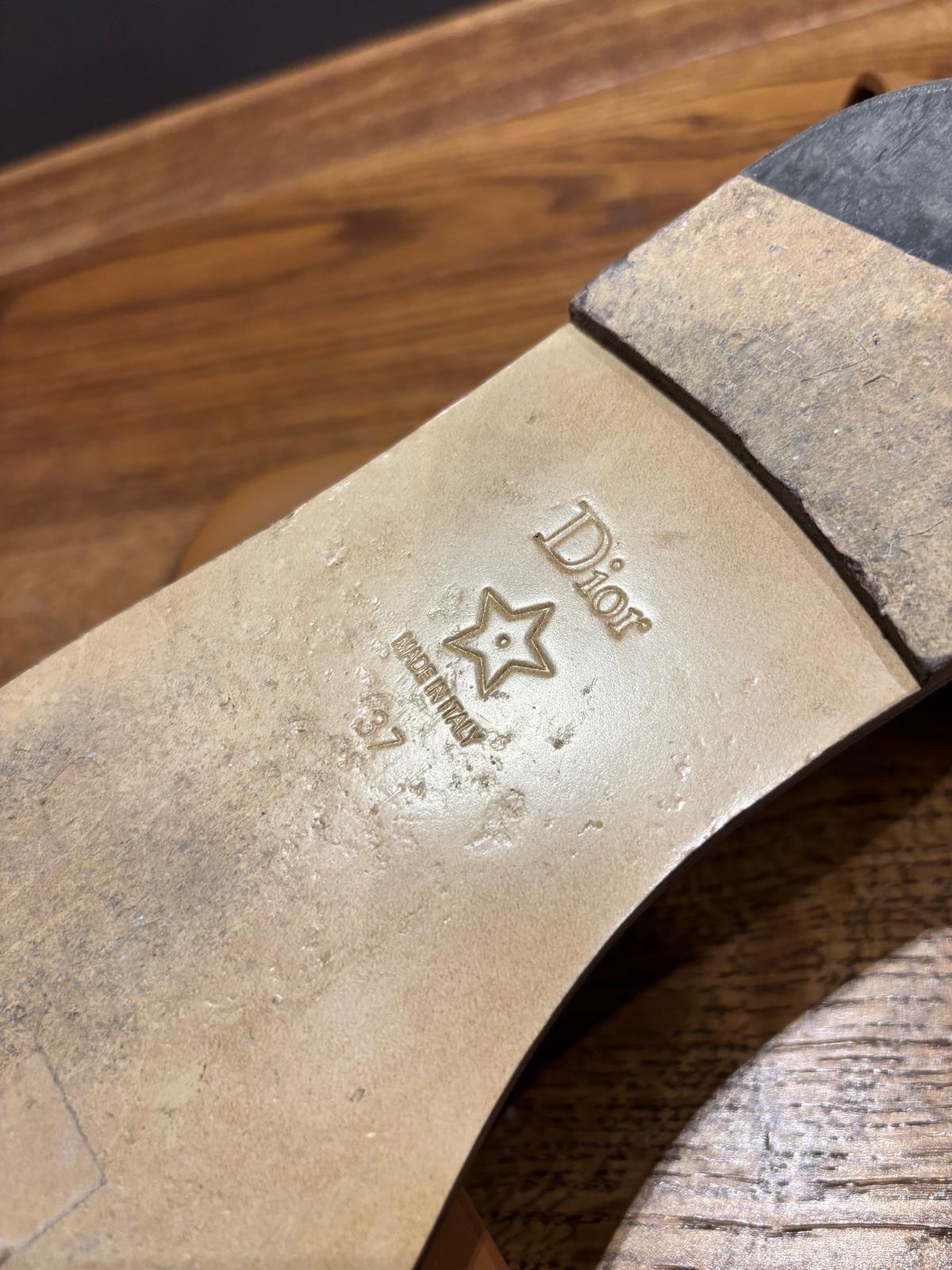 Dior Tan Leather Slides