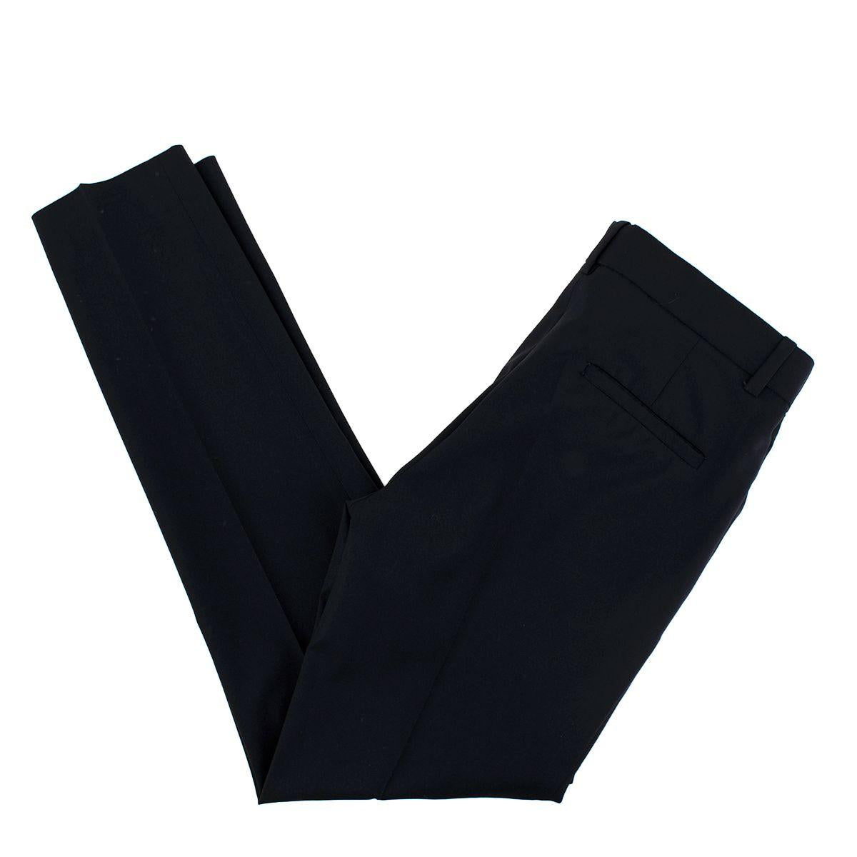 The Row Black Fine Wool-Silk Cigarette Pants