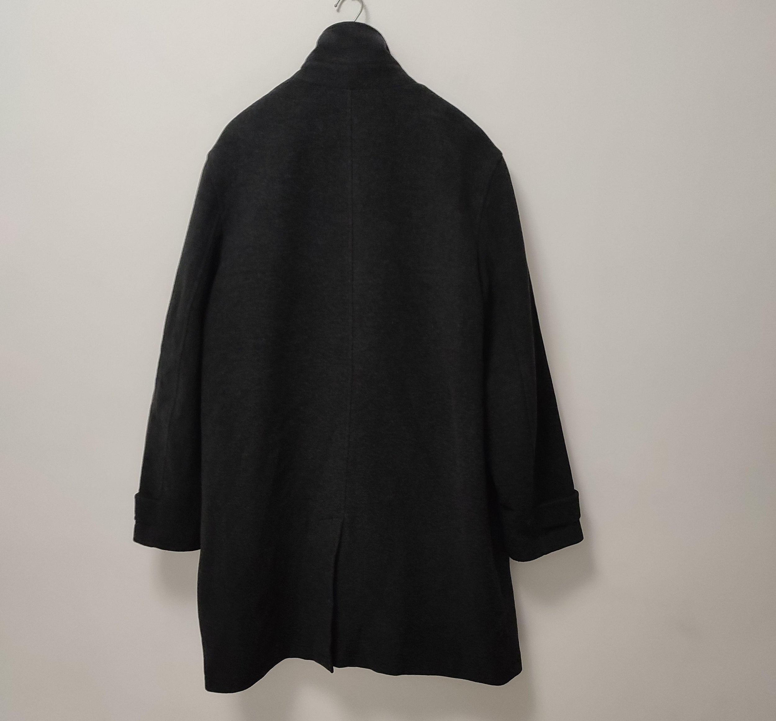 Wool Blend Dark Grey Long Coat