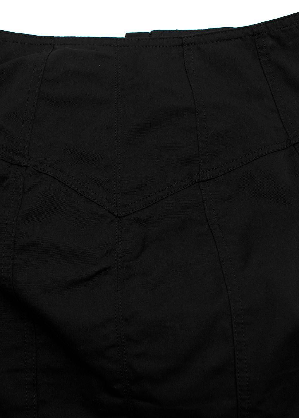 Black Zip-Front Cargo Skirt