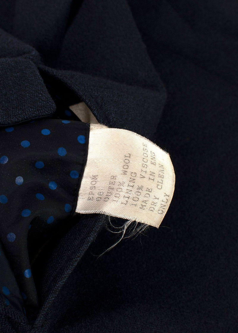 New & Lingwood x Alex Eagle Navy  Single Breasted Longline Coat