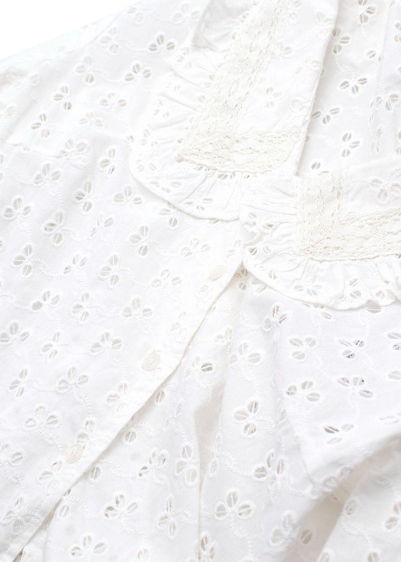 Claudie Pierlot White Bajou Embroidered Tie Front Blouse