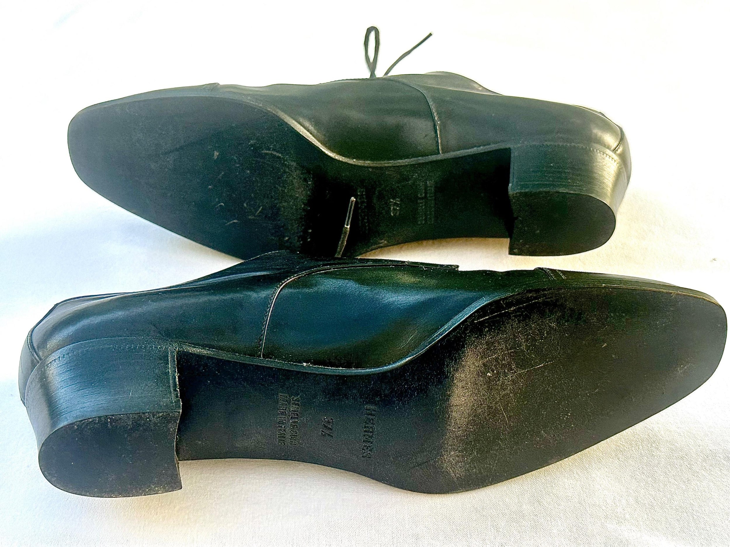 Hermes Vintage Black Leather Ladies Brogues
