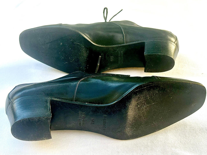 Hermes Vintage Black Leather Ladies Brogues