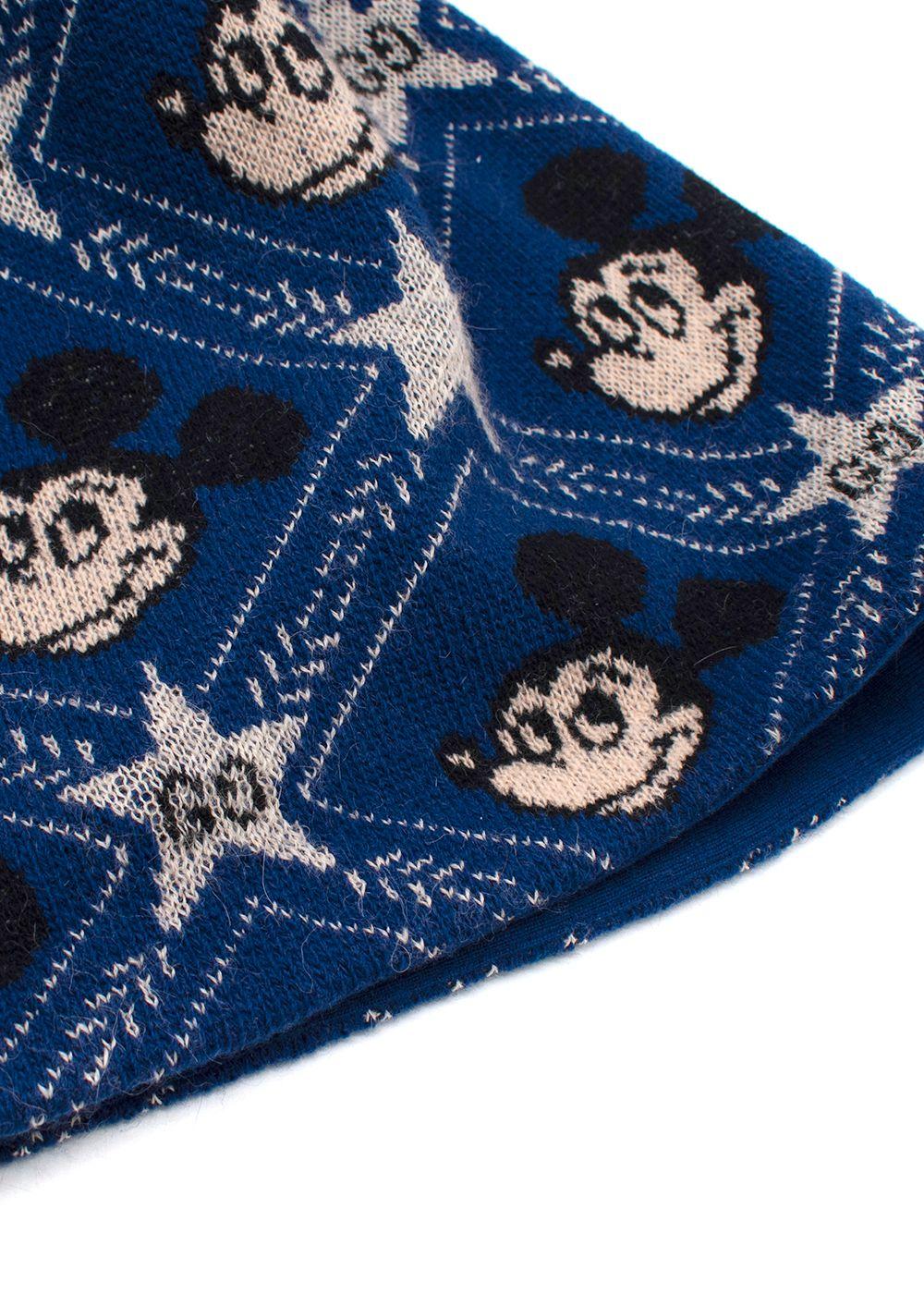 Gucci x Disney Blue Mickey Mouse Wool Midi Skirt