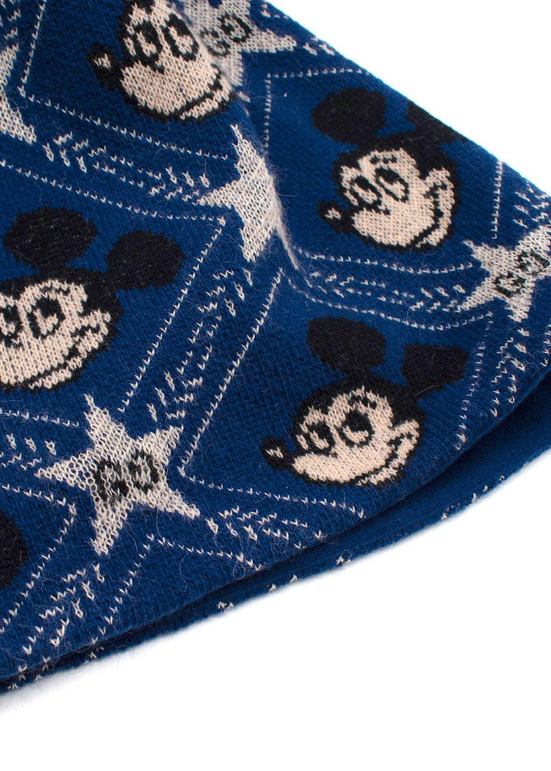 Gucci x Disney Blue Mickey Mouse Wool Midi Skirt