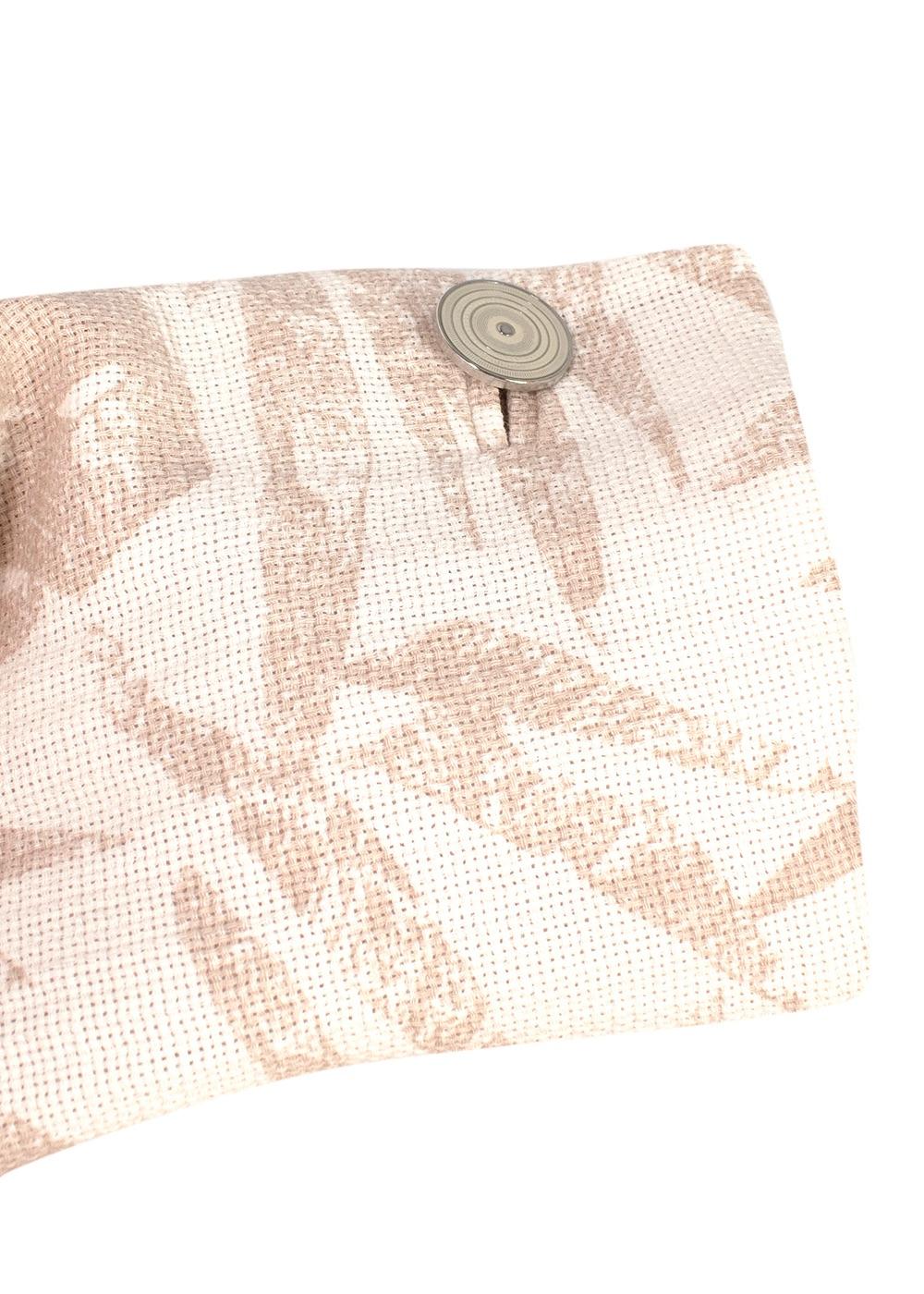 Giorgio Armani Beige Palm Print Gauze Blazer