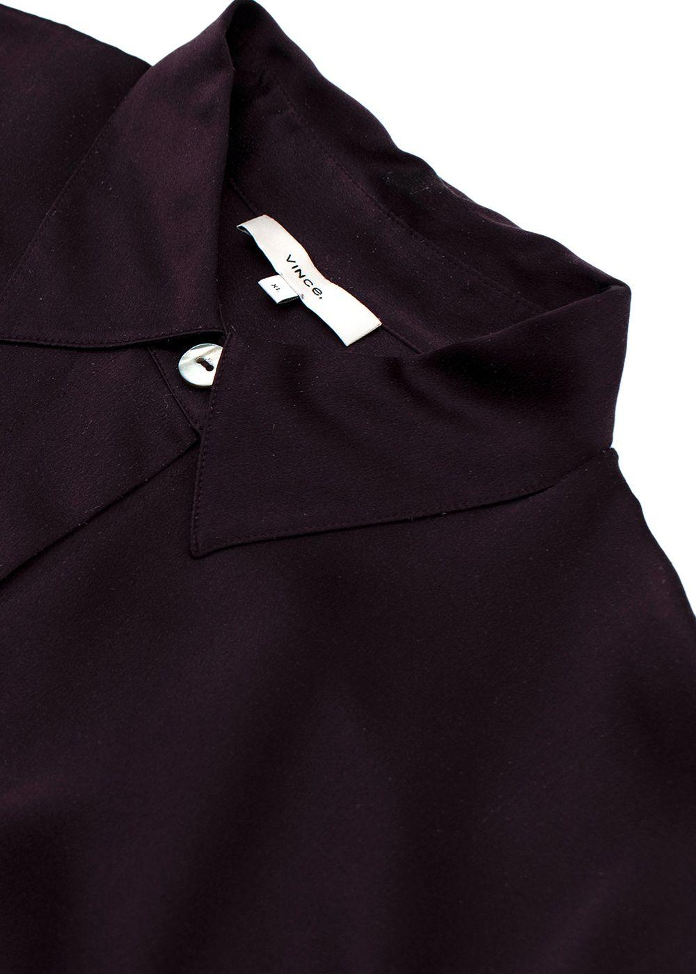 Vince Burgundy Silk Blouse