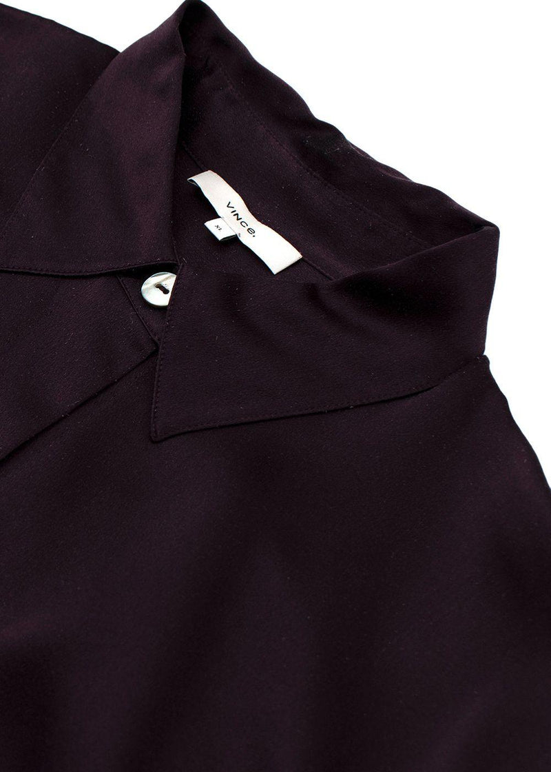 Vince Burgundy Silk Blouse