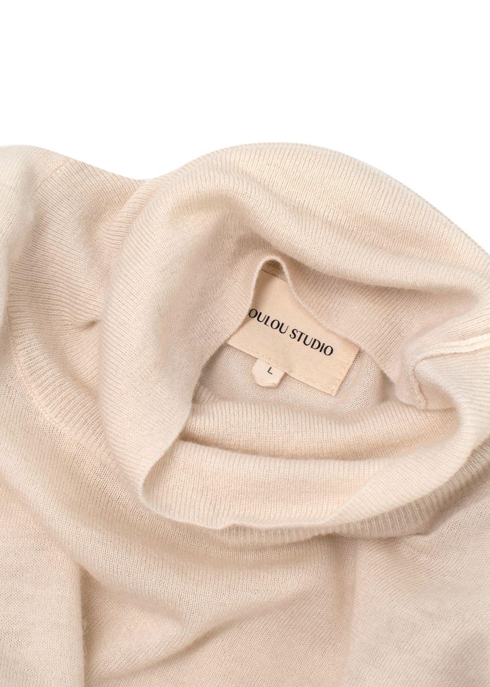 LouLou Studio Cream Wool Turtleneck Sweater