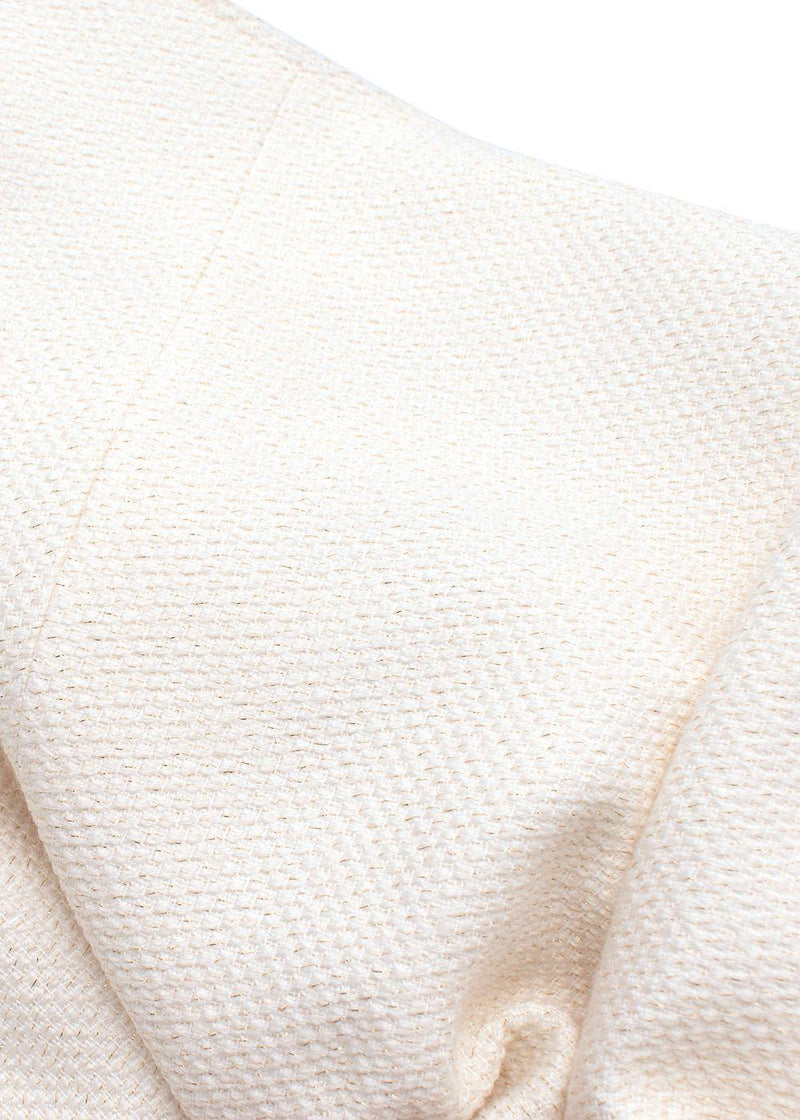 Self Portrait Cream Tweed Faux Pearl Embellished Mini Dress