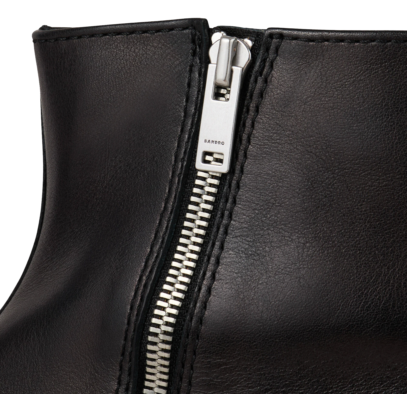 Sandro Zipped Leather Ankle Boots