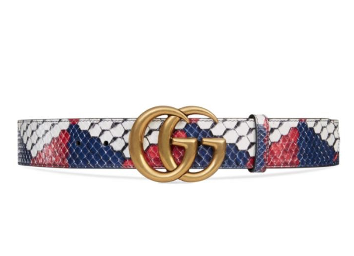 Gucci Python Belt with Double GG Buckle