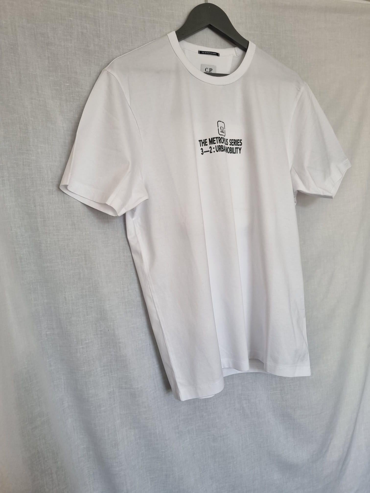Metropolis Logo Printed White Cotton T-Shirt