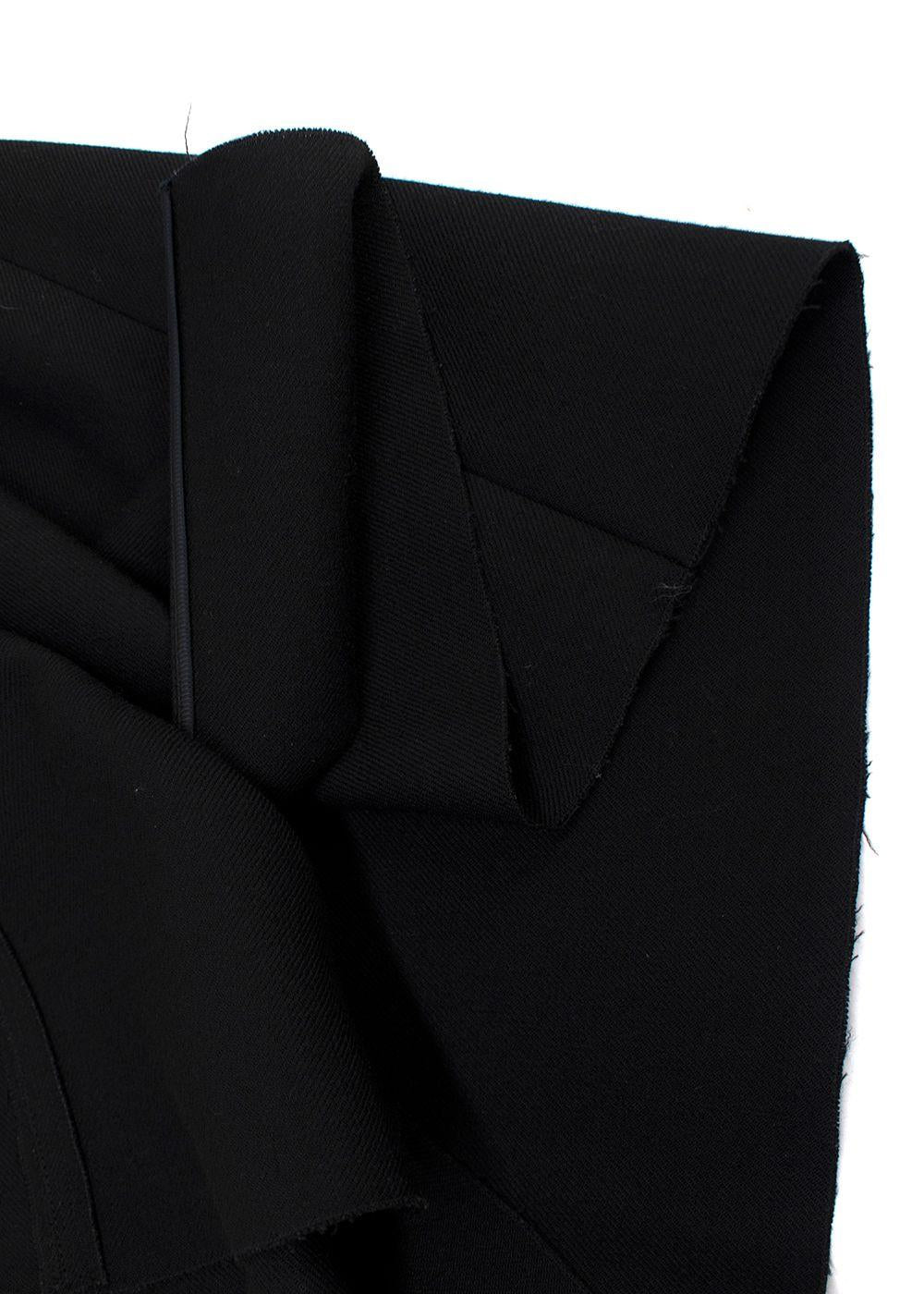Prada Black Raw Edge Belted Mini Skirt