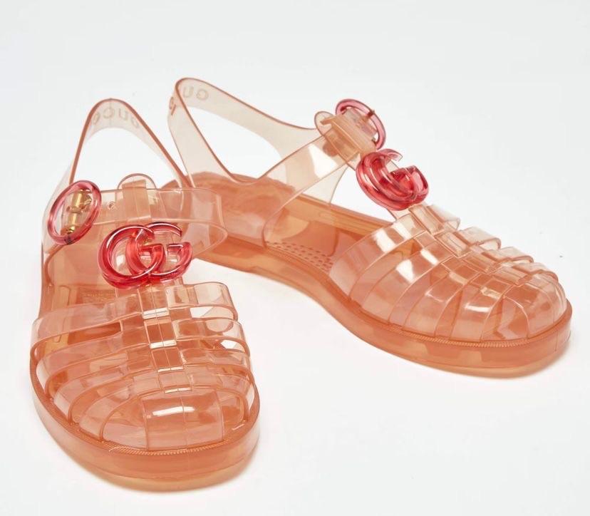 Gucci Orange Plastic Sandals