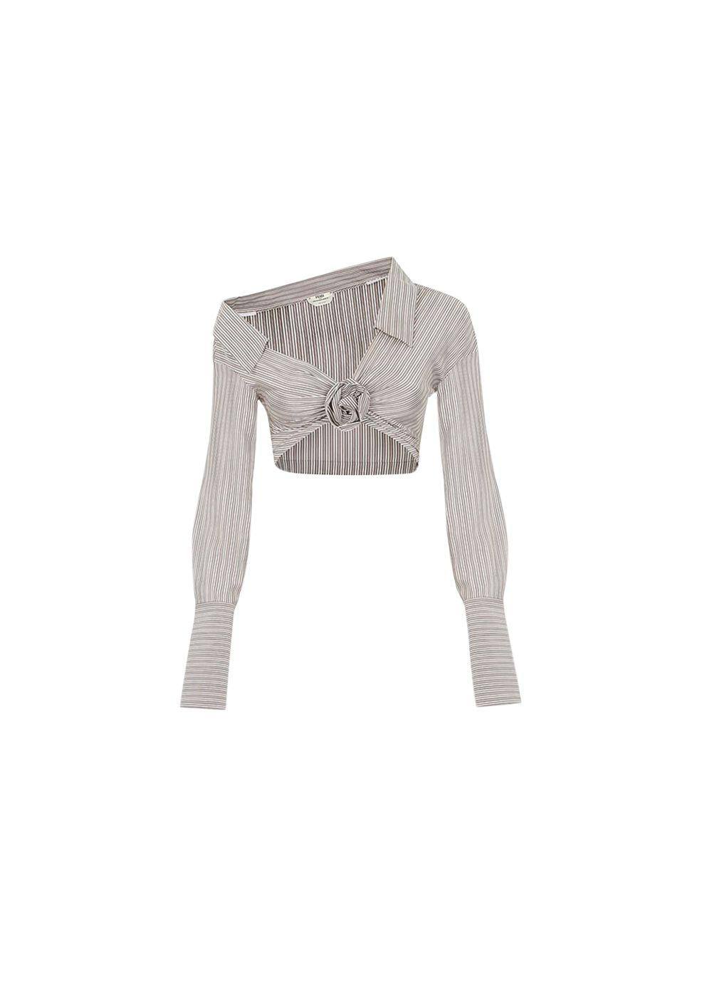 Striped Silk Crop Top