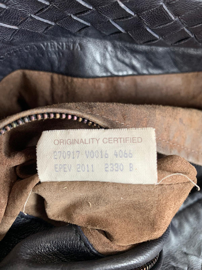 Bottega Veneta Blue Intrecciato Leather Shoulder Bag