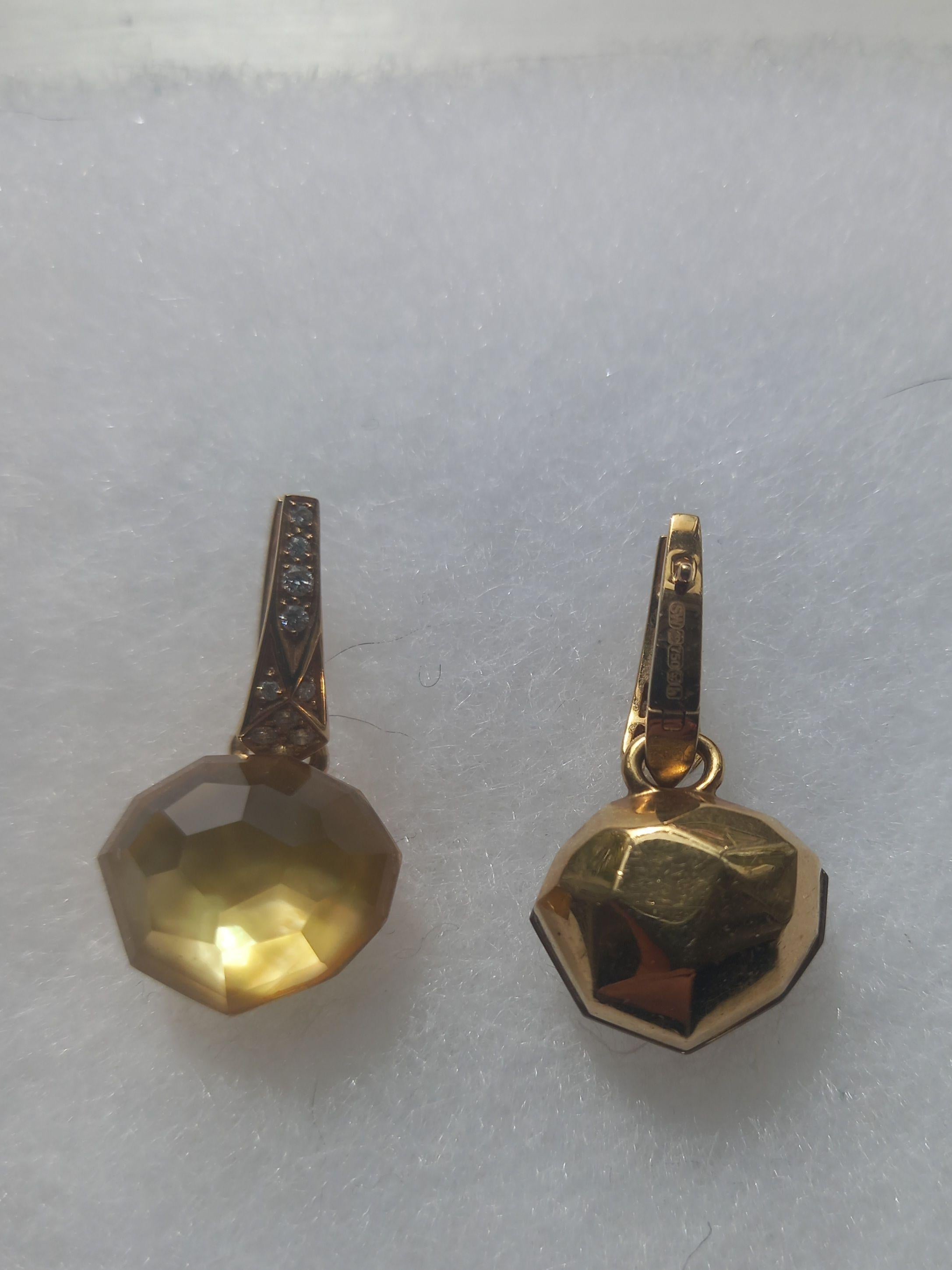 Stephen Webster 18ct Yellow Gold Citron & Diamond Earrings