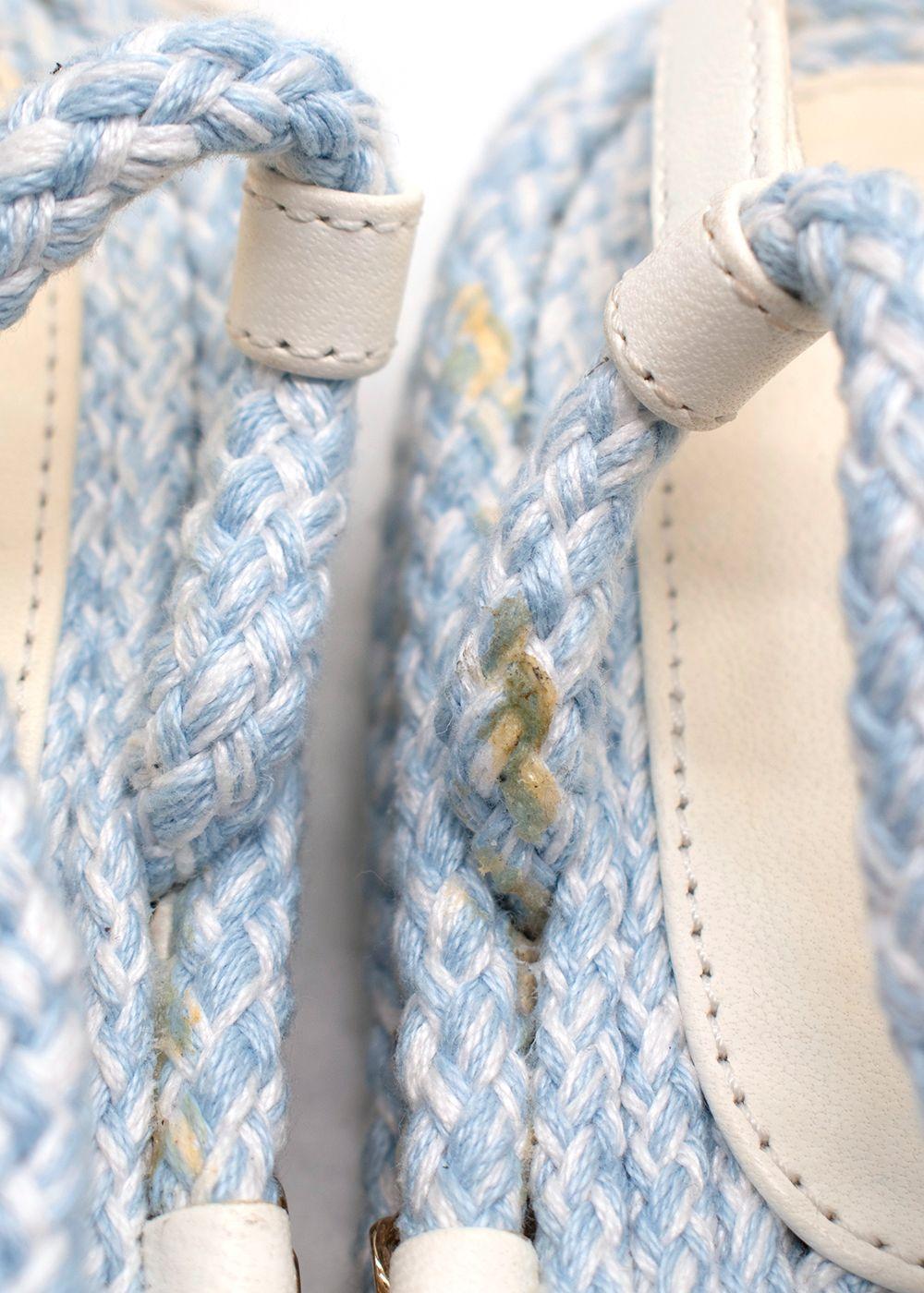 Chanel Cord Blue Rope Chain Flat Sandals