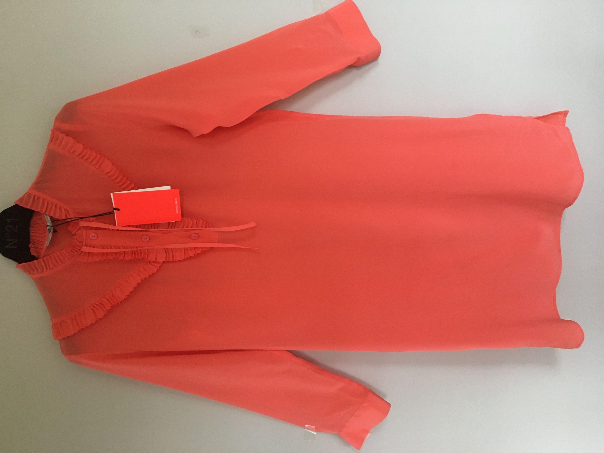 Paul Smith Coral Silk Crepe Shift Dress