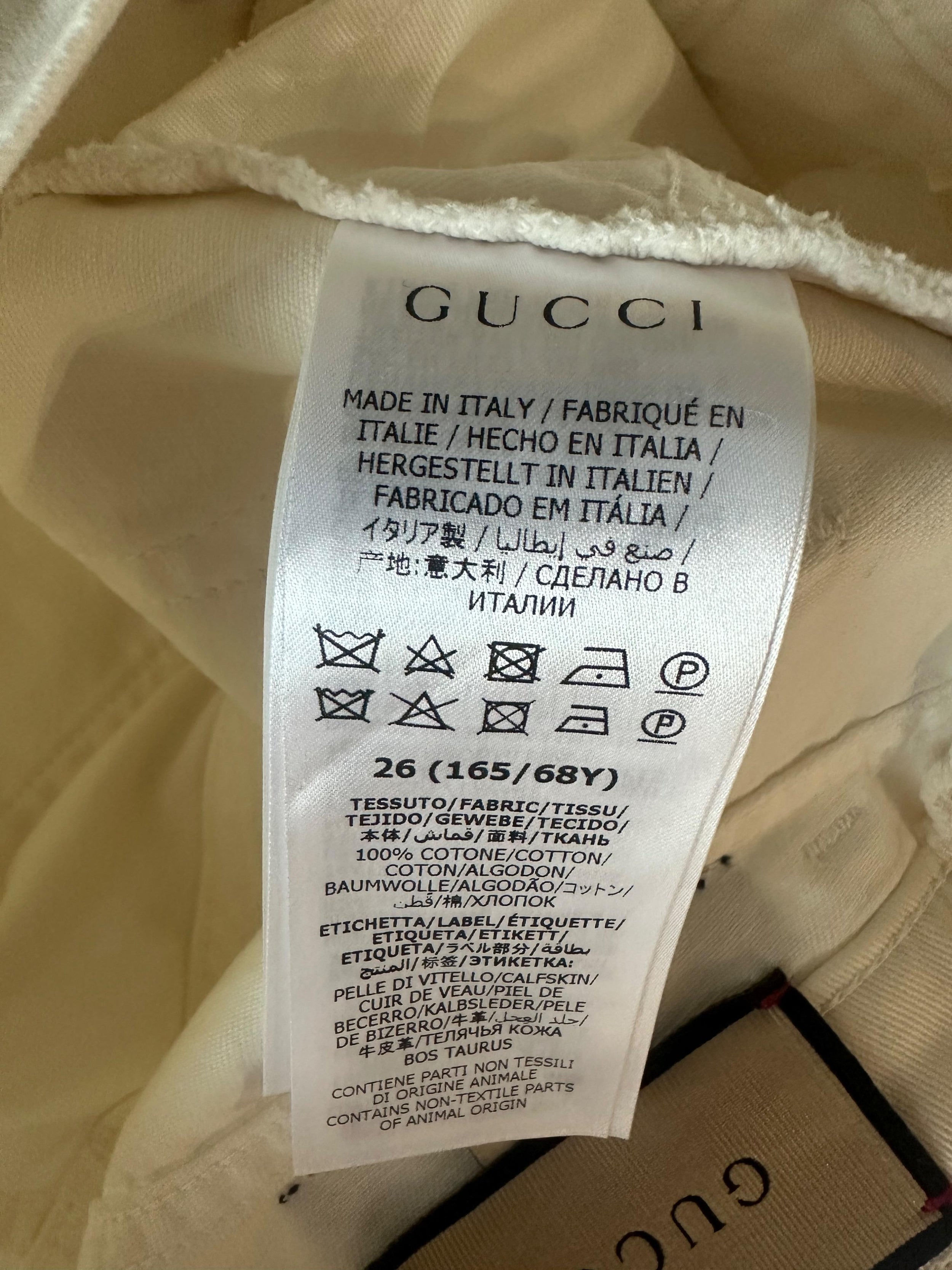Gucci White Denim Shorts