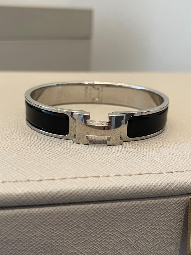 Hermes Black Clic Clac H Bracelet