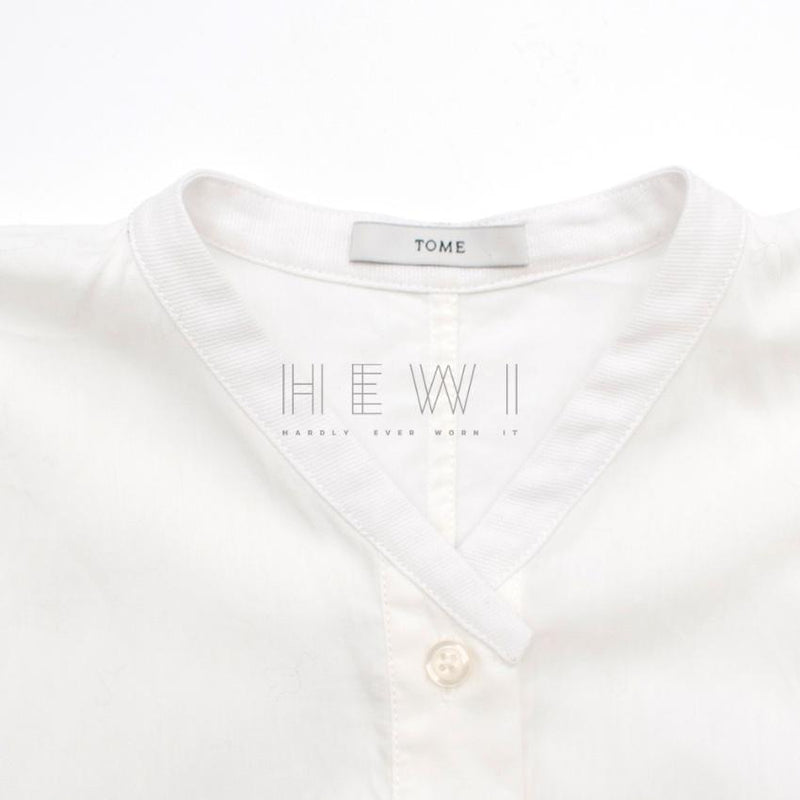 Tome White Tie Black Blouse