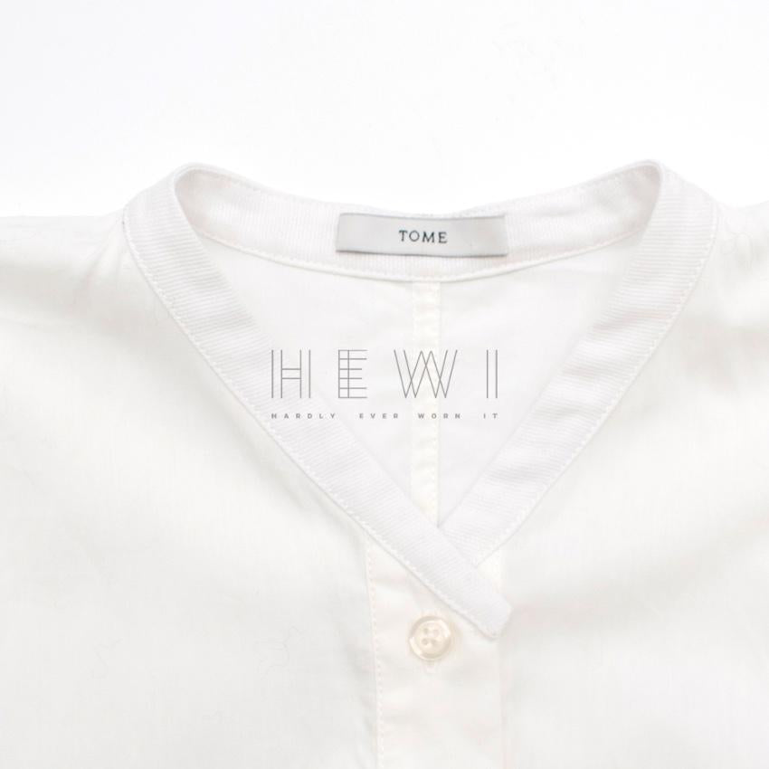 Tome White Tie Black Blouse