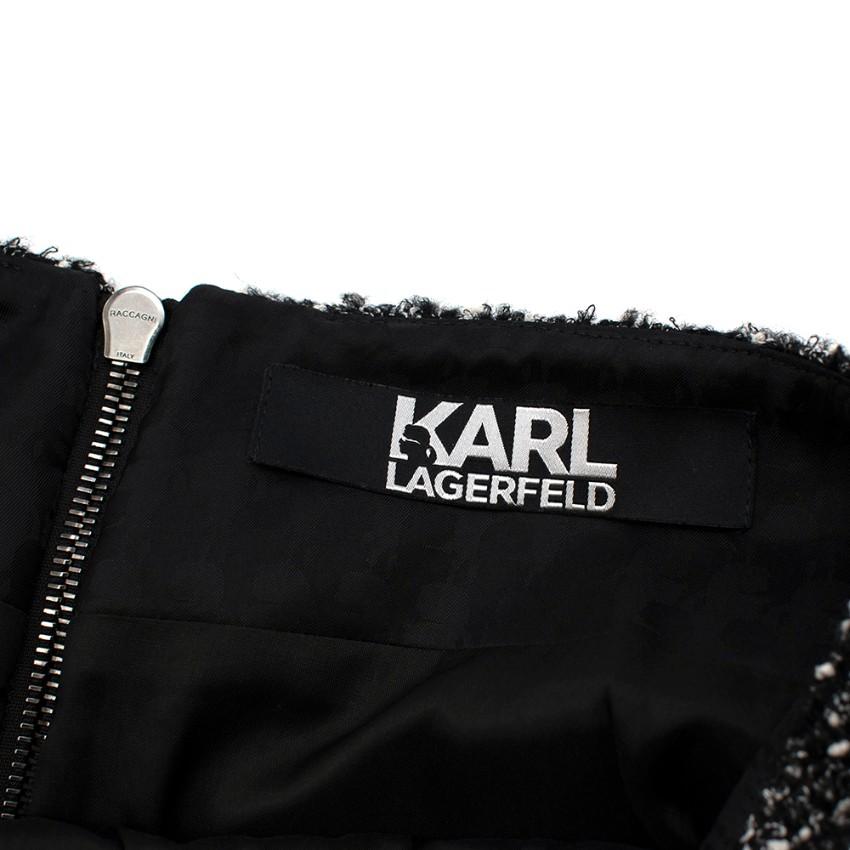 Karl Lagerfeld Boucle Tweed Effect Zip Hem Skirt