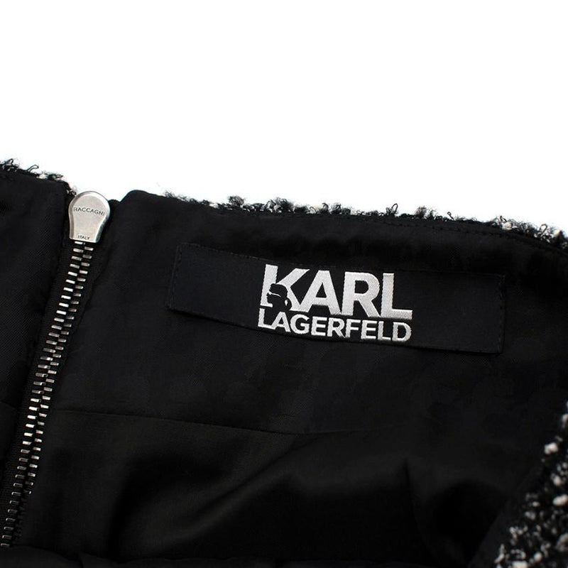Karl Lagerfeld Boucle Tweed Effect Zip Hem Skirt