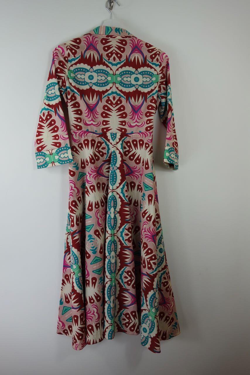 multicolour block print cotton dress