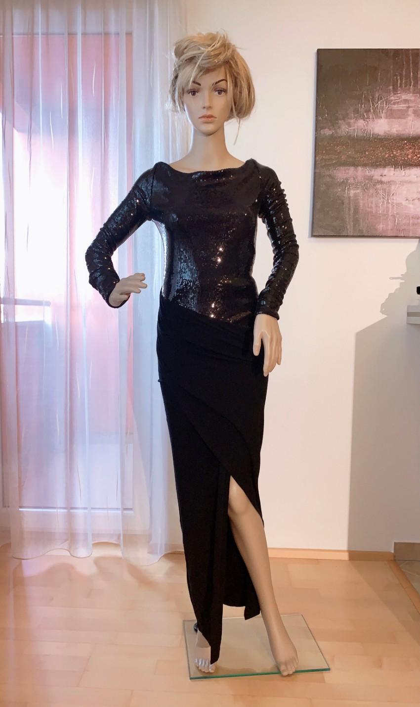 Donna Karan Sequin Embellished Stretch Jersey Gown