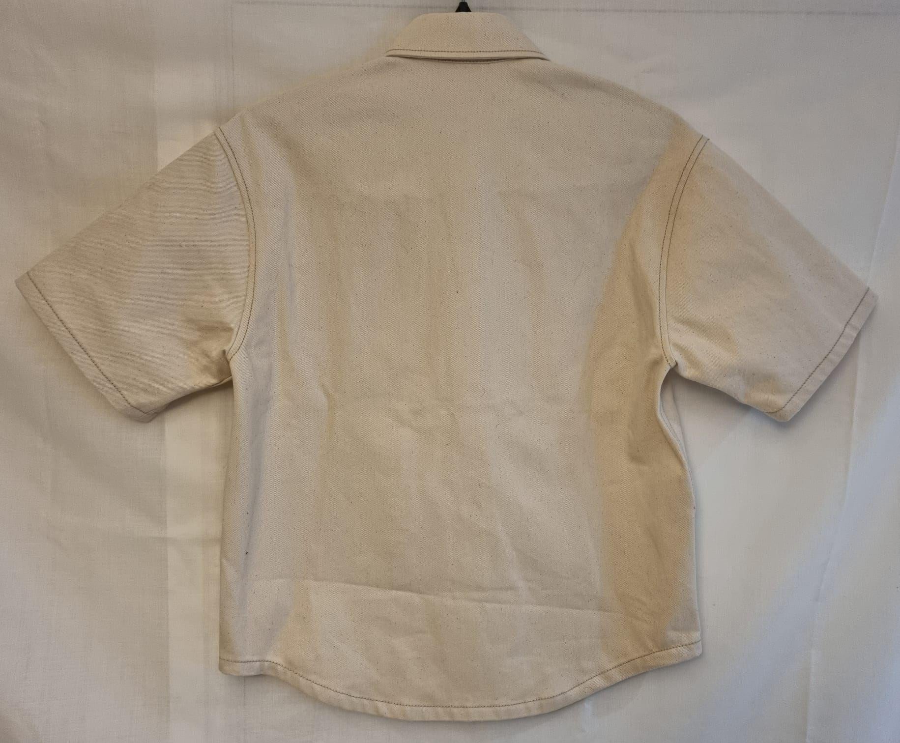 Cream Canvas Short Sleeve Shirt