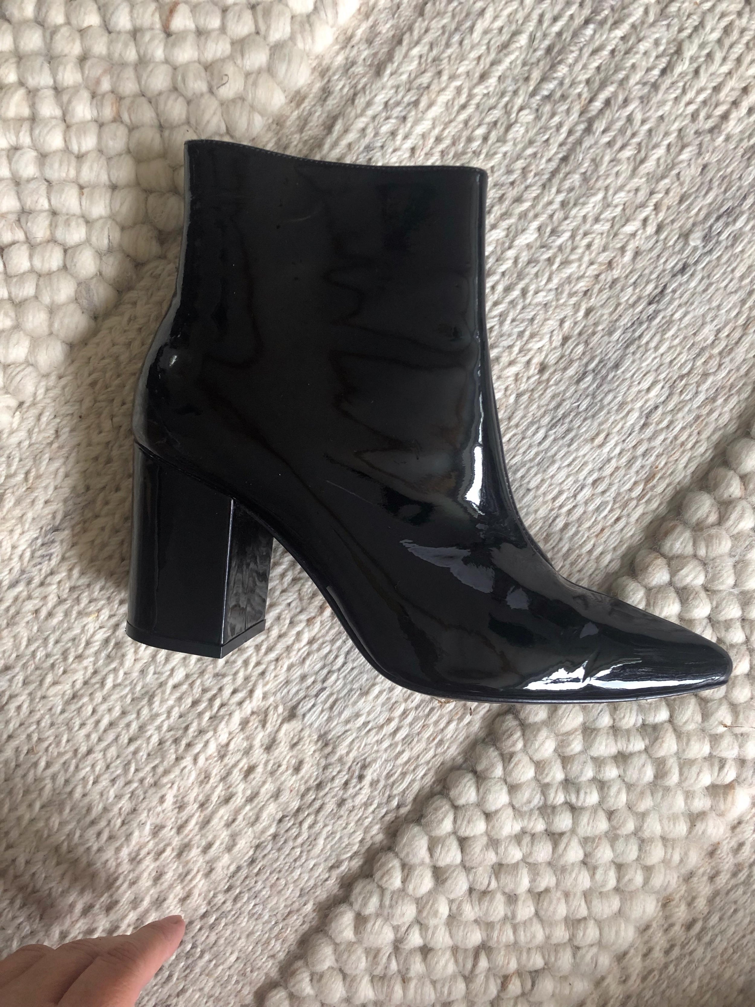 Black Patent Ankle Boots