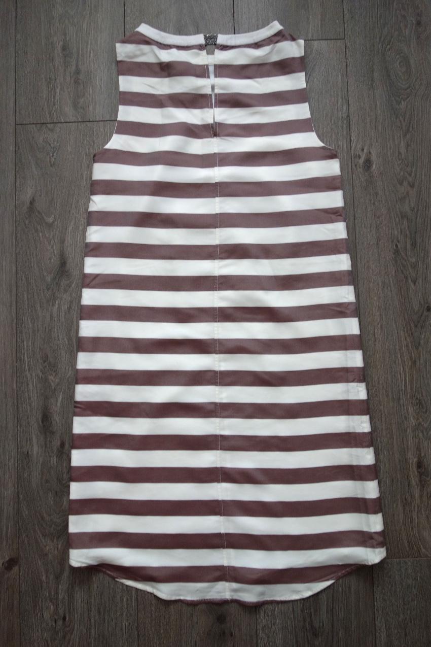 Brunello Cucinelli High-Low Striped A-Line Dress