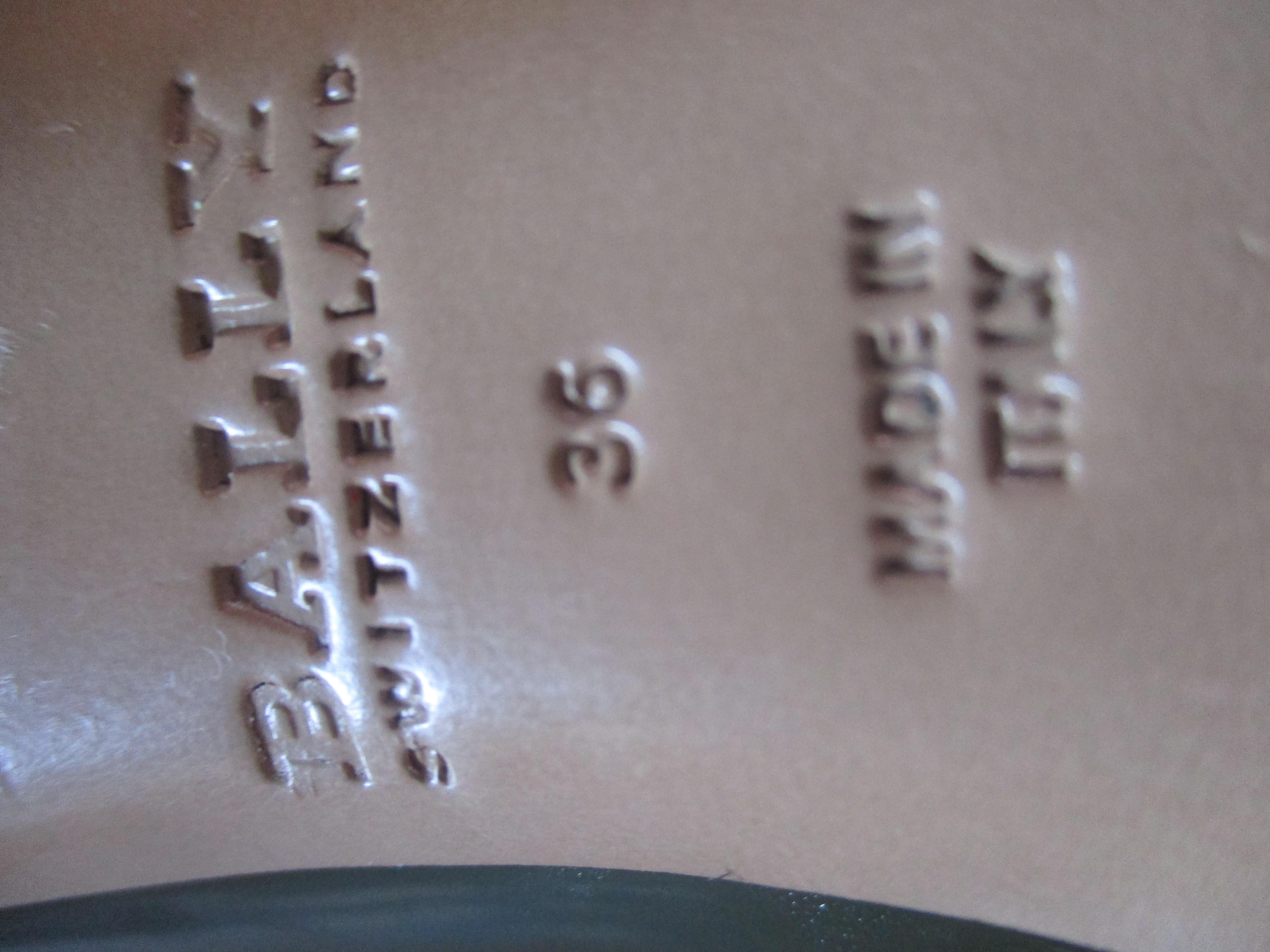 Bally Khaki Mid Heel Patent Pumps