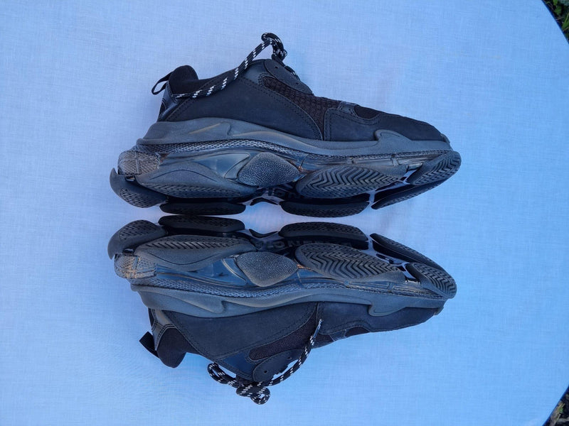Black Triple S Chunky Sneakers