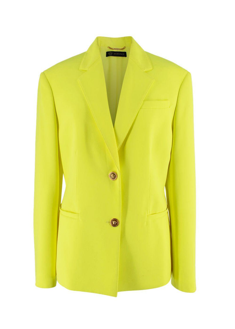 Versace Neon Yellow Single Breasted Blazer